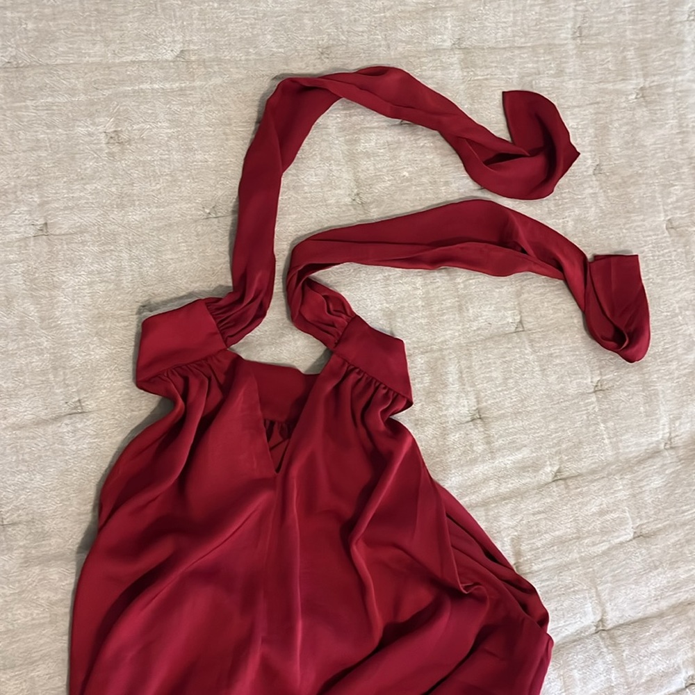 BR halter style burgundy wine dress - Picture 5 of 7